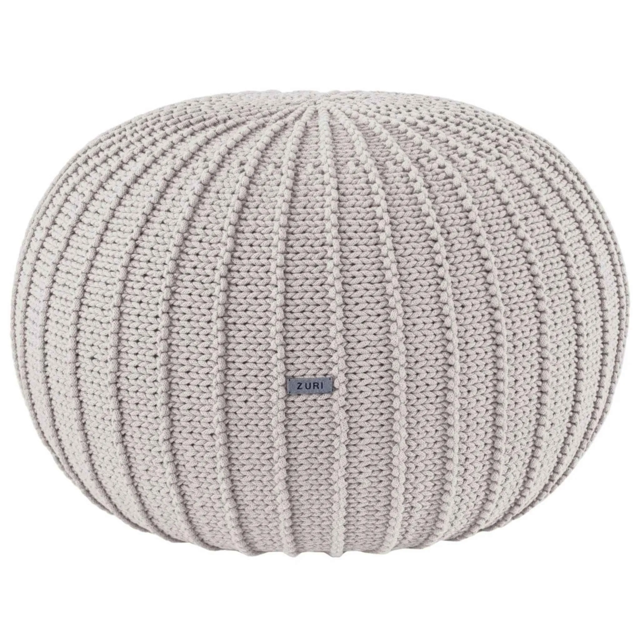 Zuri House Large Knitted Pouffe - Oatmeal