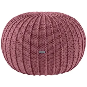 Zuri House Large Knitted Pouffe - Old Rose