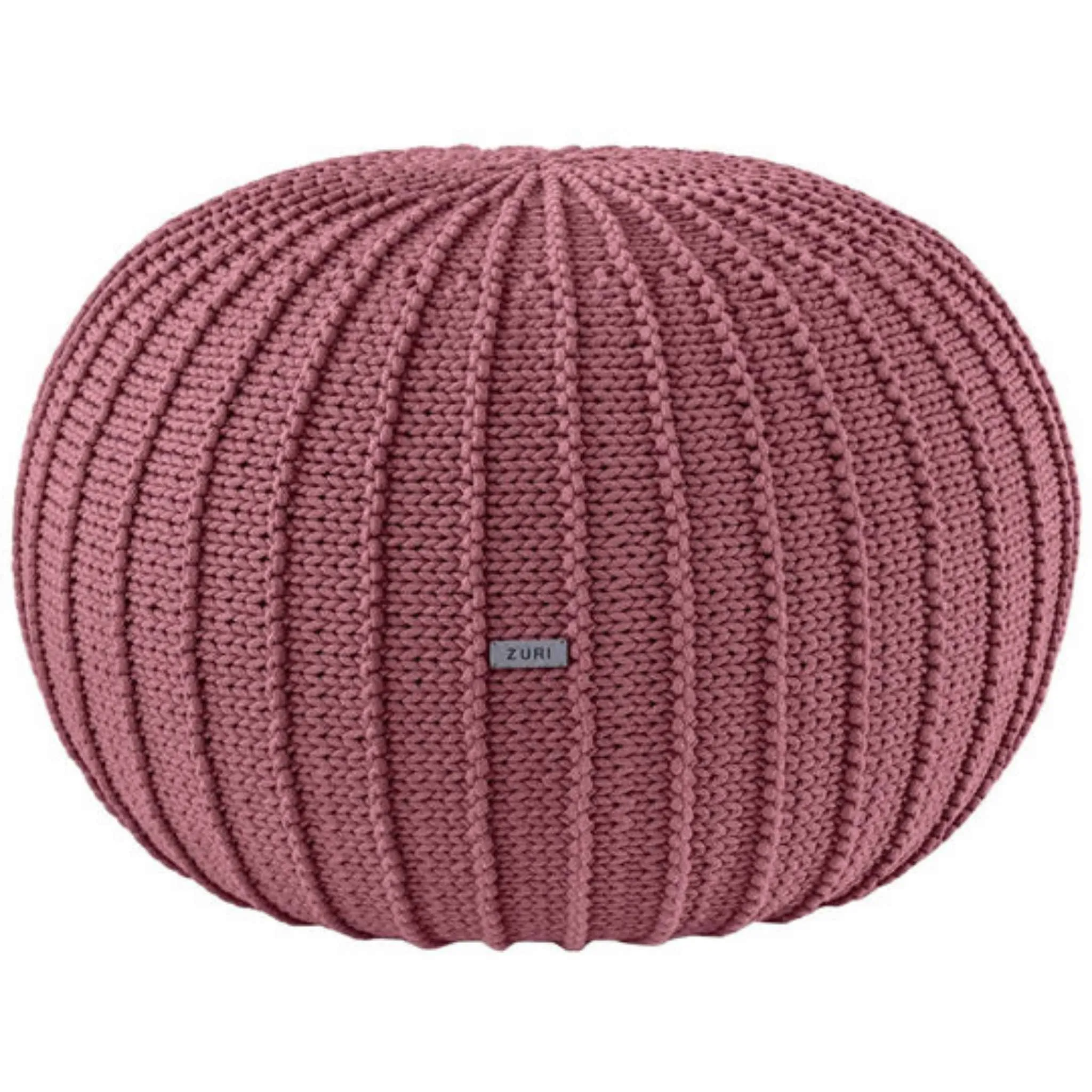 Zuri House Large Knitted Pouffe - Old Rose