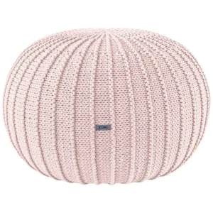 Zuri House Large Knitted Pouffe - Pale Pink