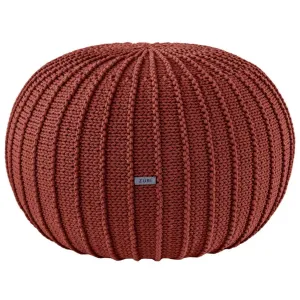 Zuri House Large Knitted Pouffe - Terracotta