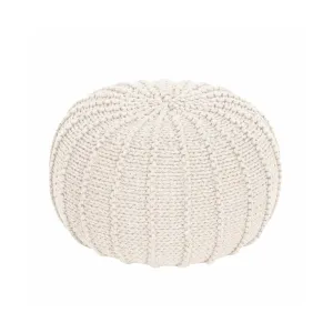 Zuri House Medium Knitted Pouffe - Ivory