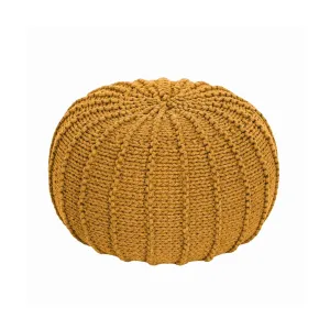 Zuri House Medium Knitted Pouffe - Mustard