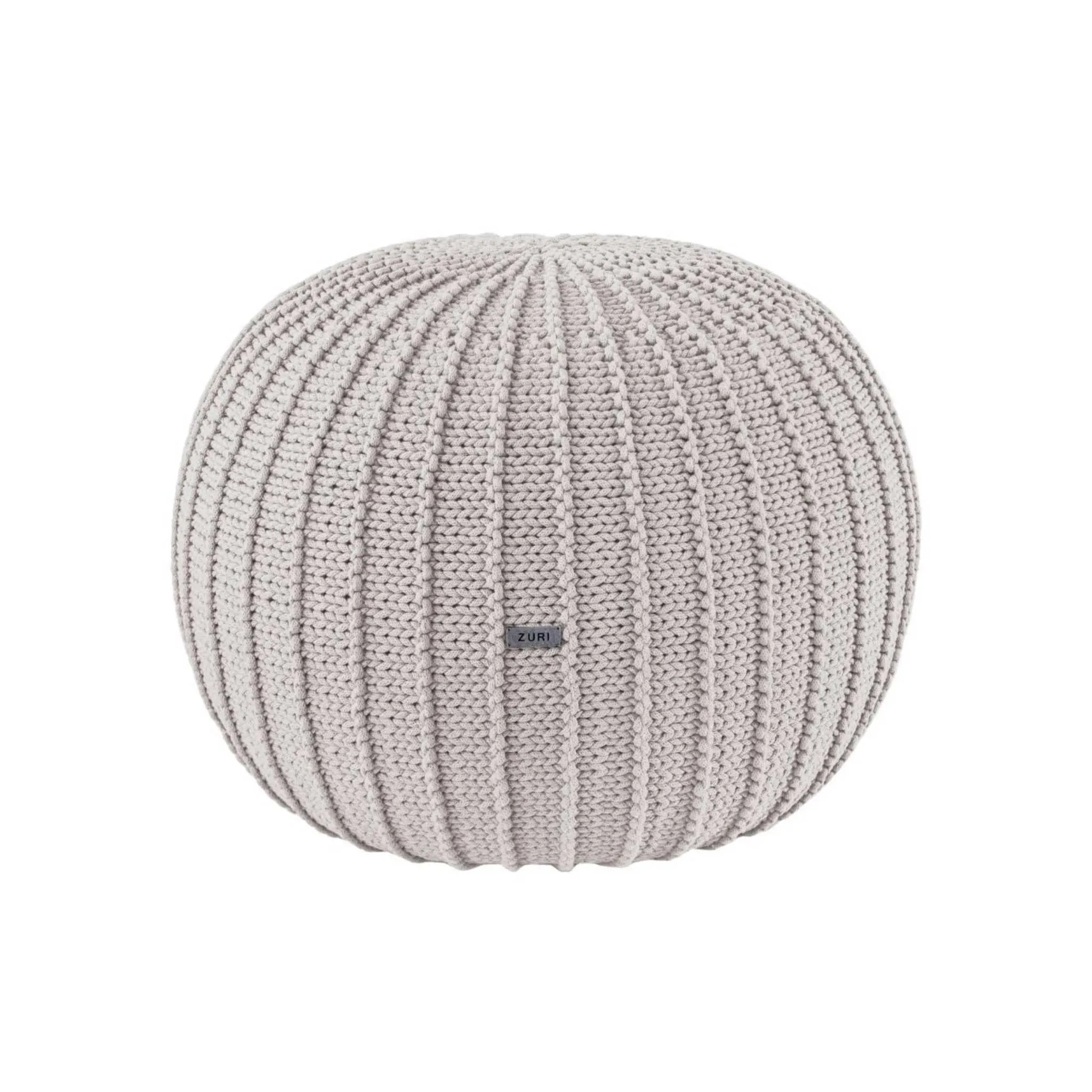 Zuri House Medium Knitted Pouffe - Oatmeal