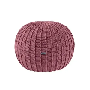 Zuri House Medium Knitted Pouffe - Old Rose