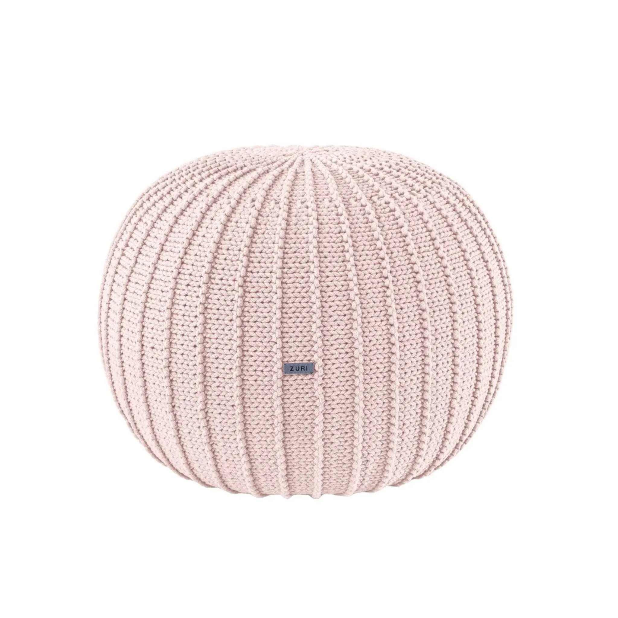 Zuri House Medium Knitted Pouffe - Pale Pink