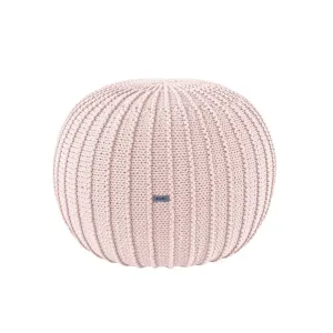 Zuri House Medium Knitted Pouffe - Pale Pink