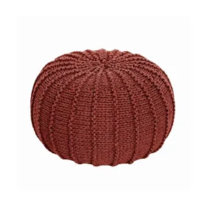 Zuri House Medium Knitted Pouffe - Terracotta
