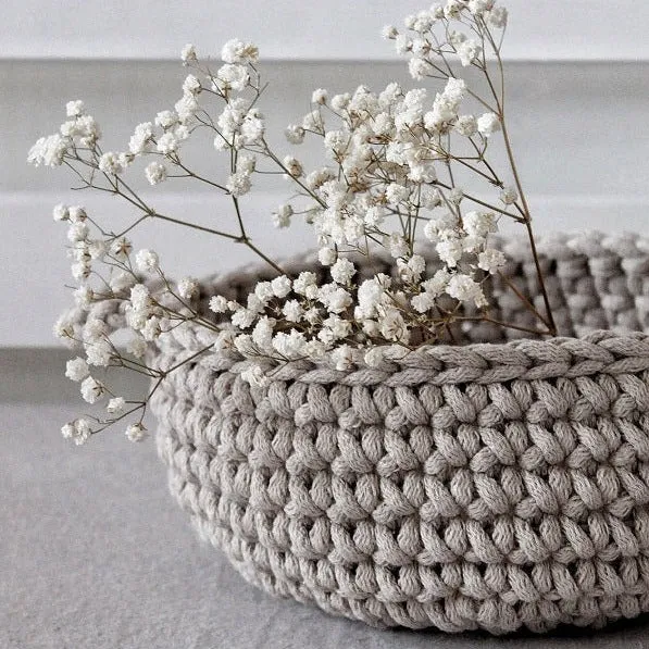 Zuri House Small Flat Basket - Beige