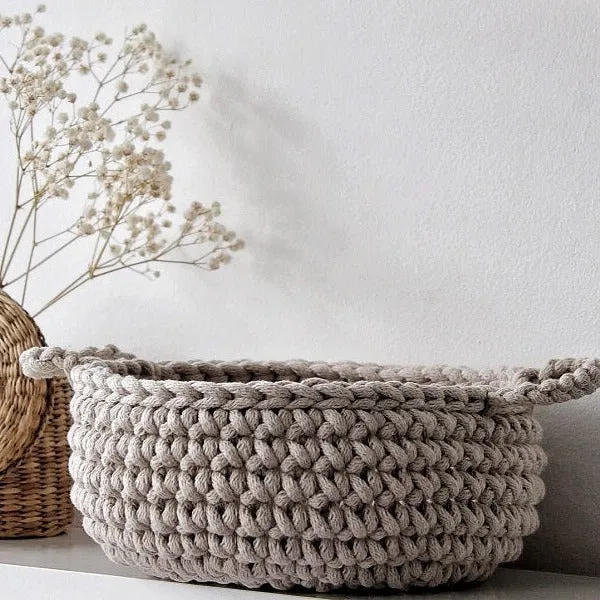 Zuri House Small Flat Basket - Beige