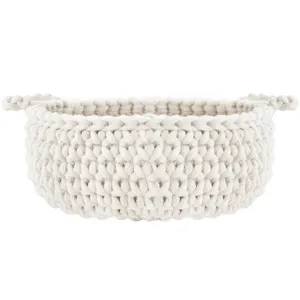 Zuri House Small Flat Basket - Ivory