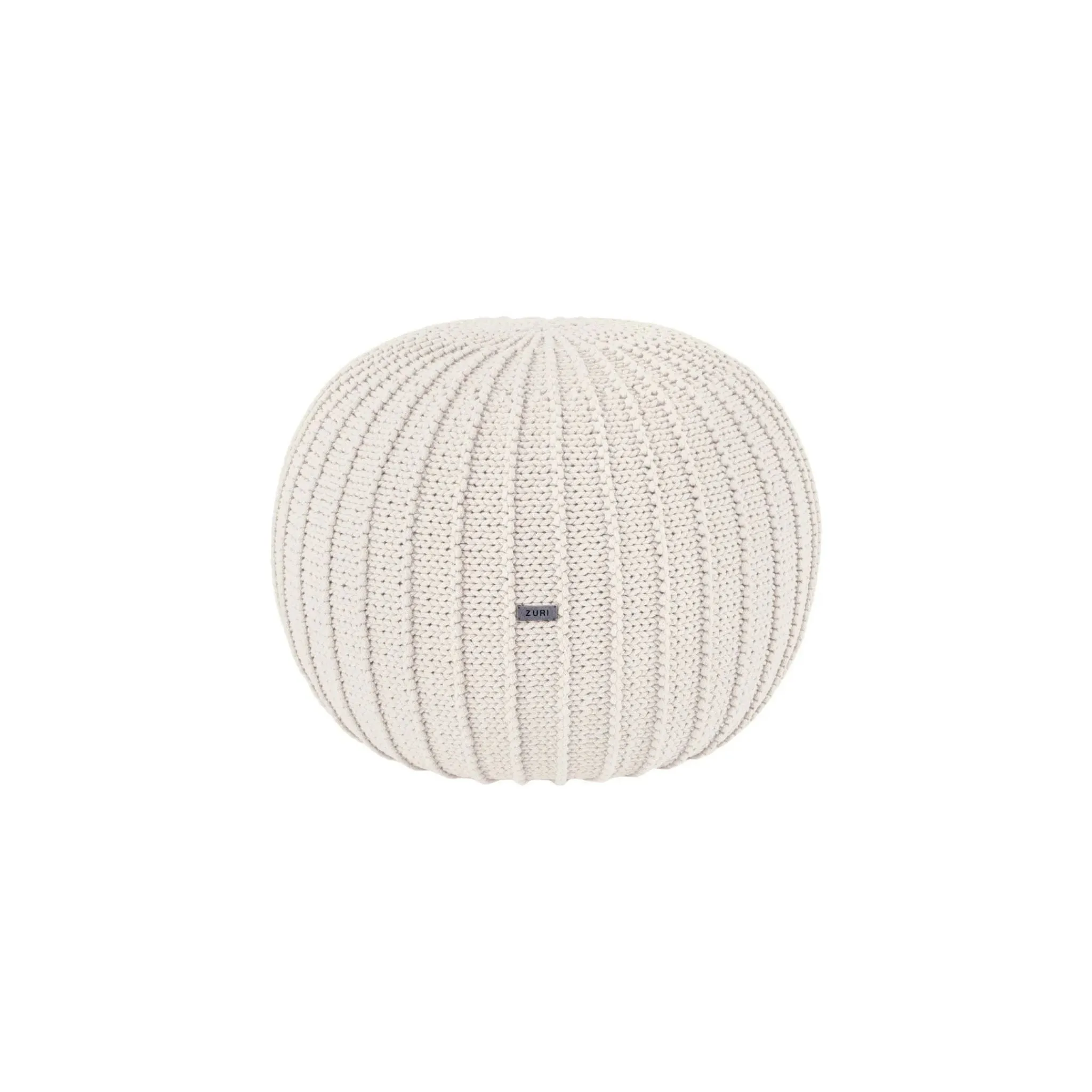 Zuri House Small Knitted Pouffe - Ivory