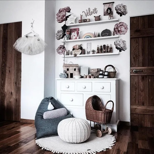Zuri House Small Knitted Pouffe - Ivory