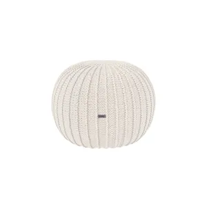 Zuri House Small Knitted Pouffe - Ivory