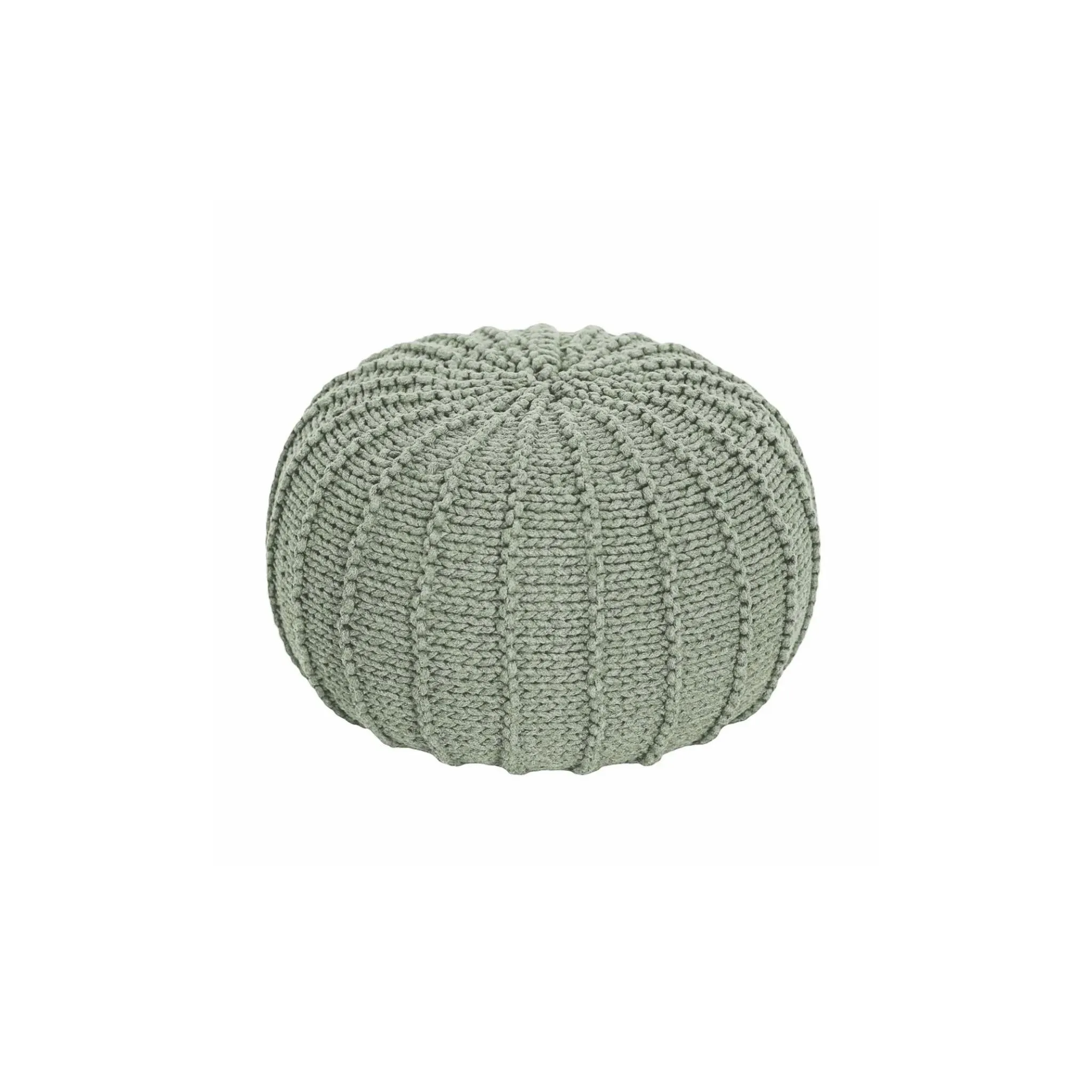 Zuri House Small Knitted Pouffe - Light Olive