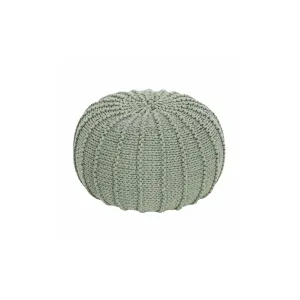 Zuri House Small Knitted Pouffe - Light Olive