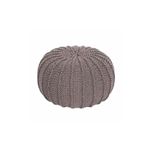 Zuri House Small Knitted Pouffe - Mocha