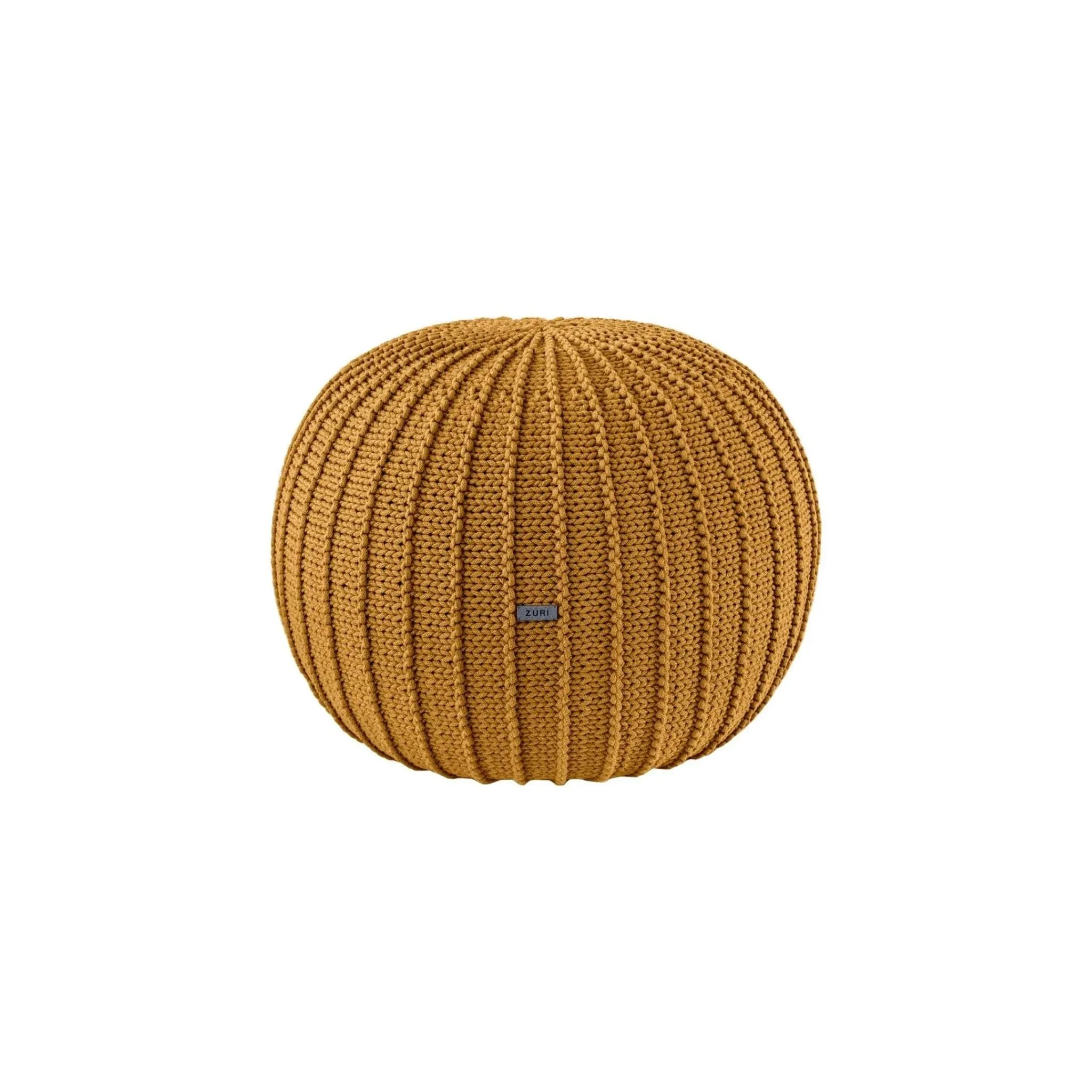 Zuri House Small Knitted Pouffe - Mustard