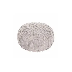 Zuri House Small Knitted Pouffe - Oatmeal