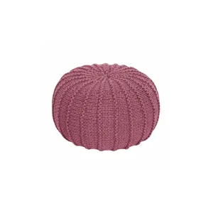 Zuri House Small Knitted Pouffe - Old Rose