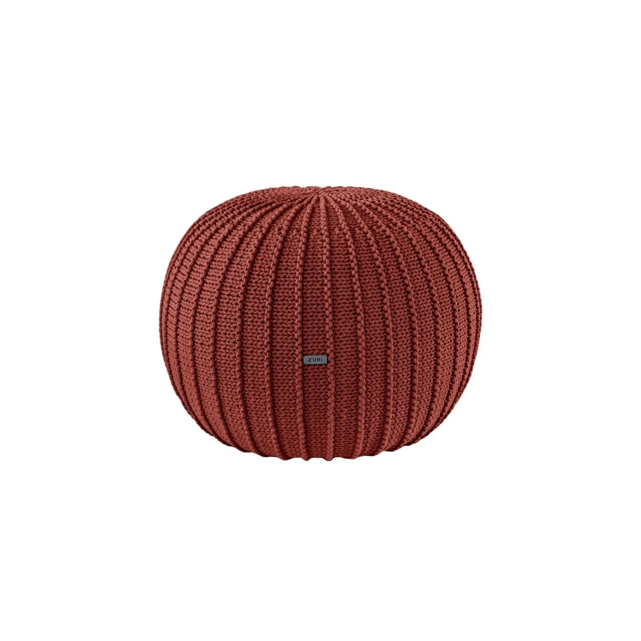 Zuri House Small Knitted Pouffe - Terracotta